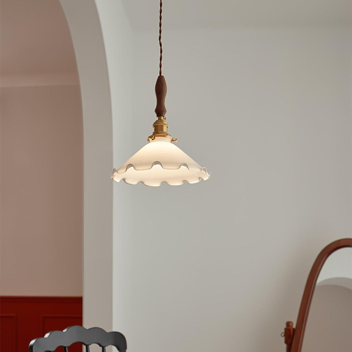 Solara Suspension en Verre Abat-jour Ondulé Vintage - Neutralighting