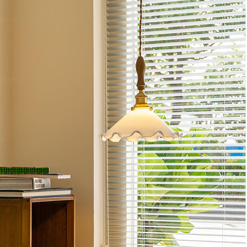 Solara Suspension en Verre Abat-jour Ondulé Vintage - Neutralighting