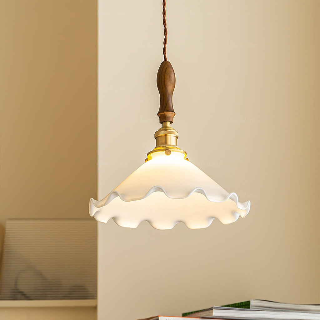 Solara Suspension en Verre Abat-jour Ondulé Vintage - Neutralighting