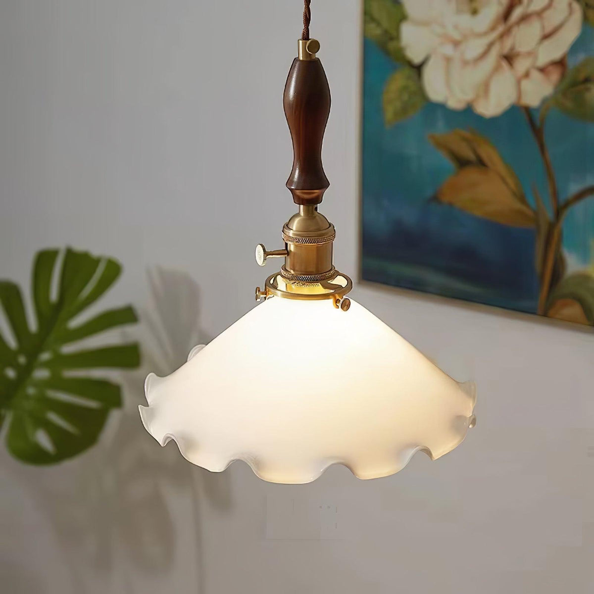 Solara Suspension en Verre Abat-jour Ondulé Vintage - Neutralighting
