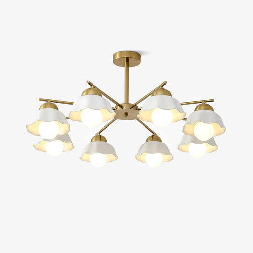 Zasila Nordic Art Flower Shade Ceramics Chandelier - Neutralighting