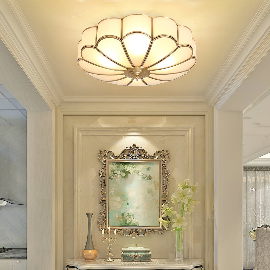 Viraean Plafonnier Moderne Fleur Laiton Verre - Neutralighting