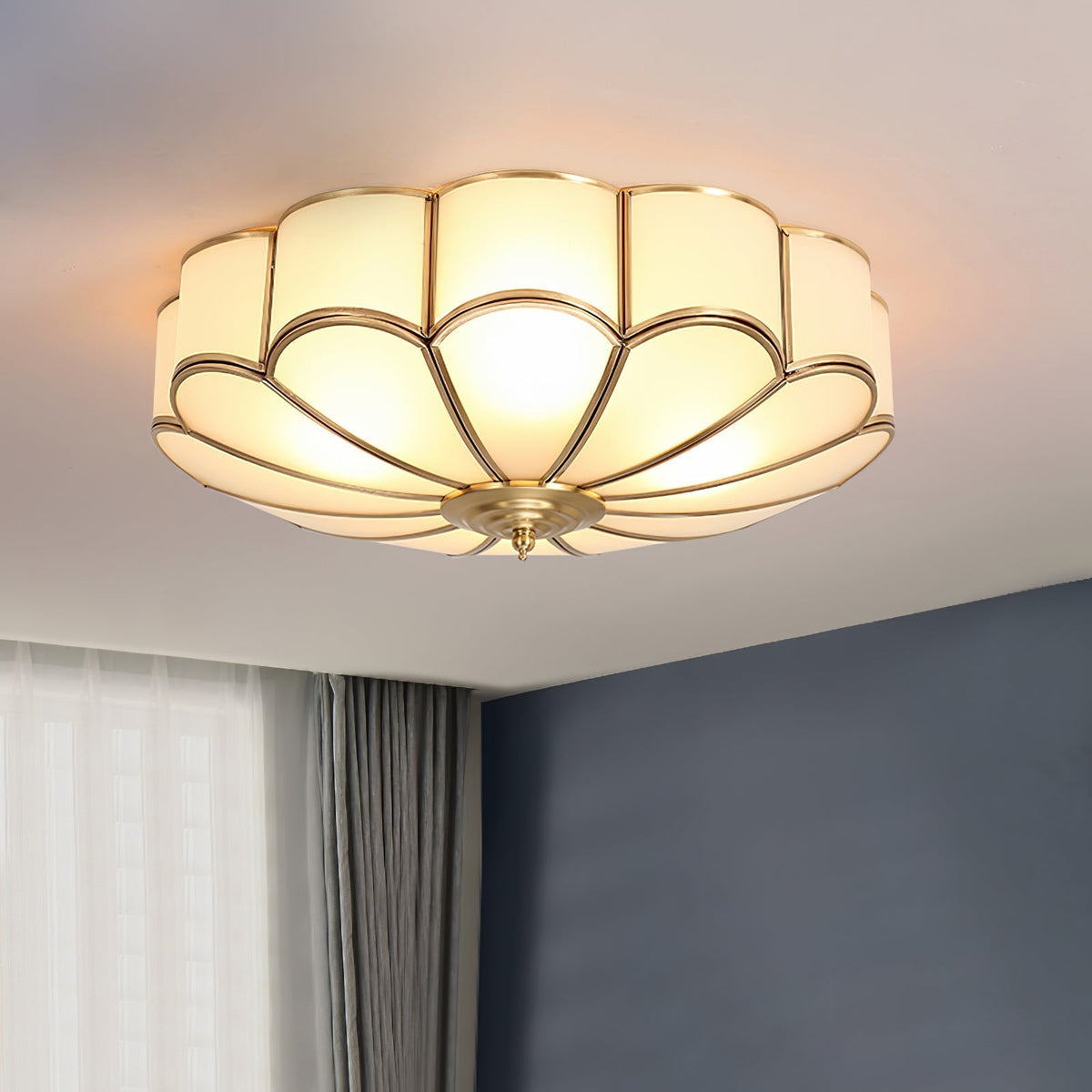 Viraean Plafonnier Moderne Fleur Laiton Verre - Neutralighting