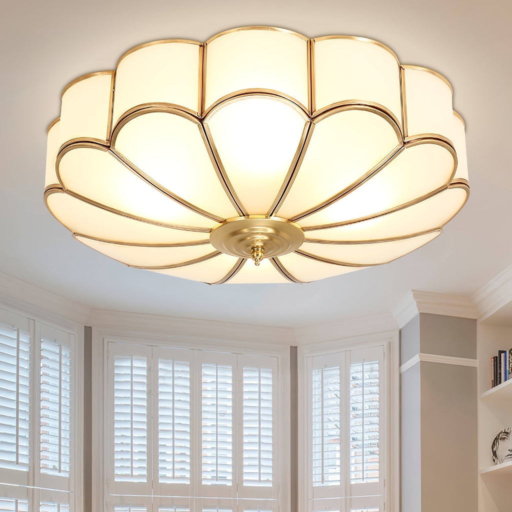 Viraean Plafonnier Moderne Fleur Laiton Verre - Neutralighting