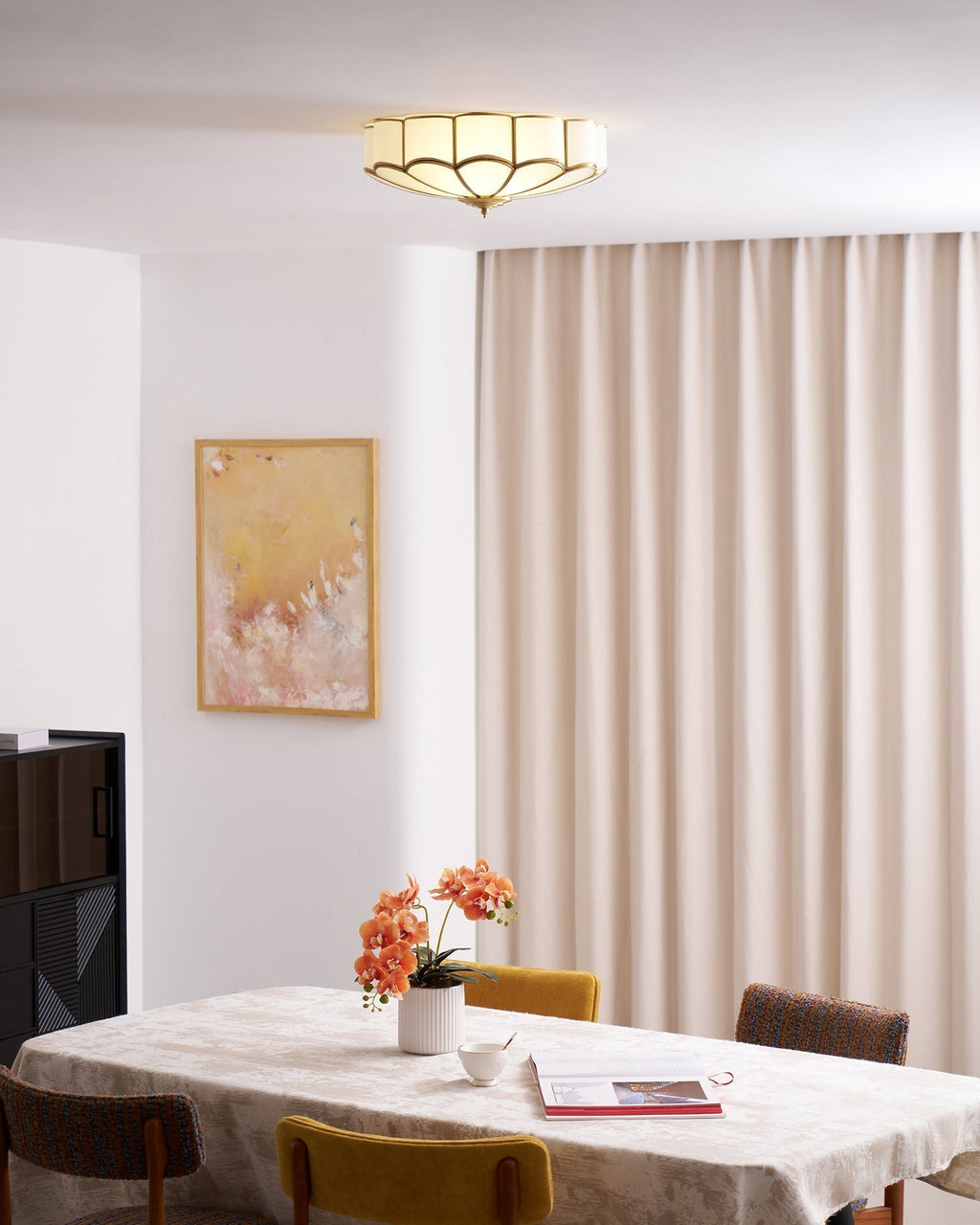 Lustra Plafonnier Forme de Fleur en Verre Laiton - Neutralighting