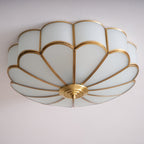 Lustra Plafonnier Forme de Fleur en Verre Laiton - Neutralighting