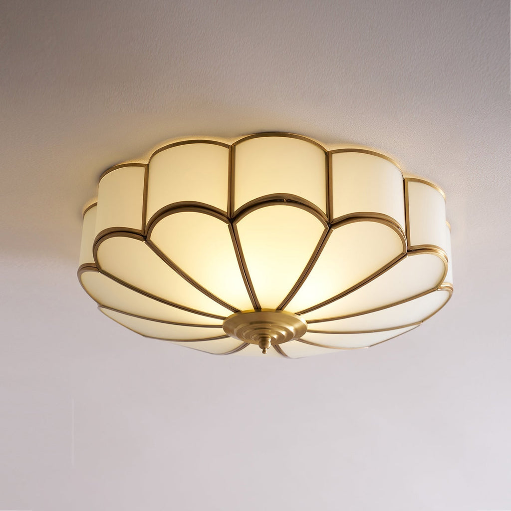 Lustra Plafonnier Forme de Fleur en Verre Laiton - Neutralighting