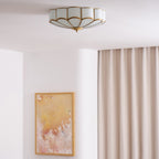 Lustra Plafonnier Forme de Fleur en Verre Laiton - Neutralighting