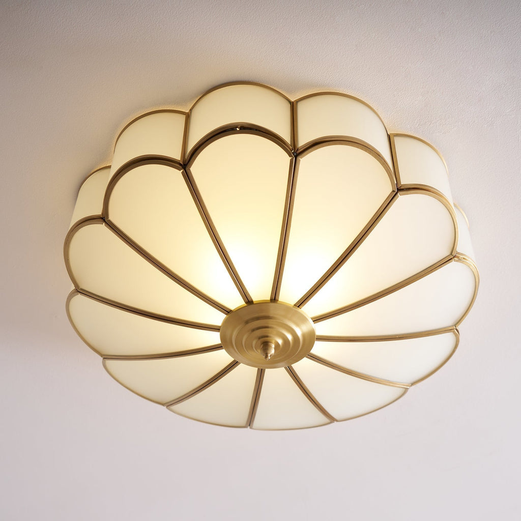 Lustra Plafonnier Forme de Fleur en Verre Laiton - Neutralighting