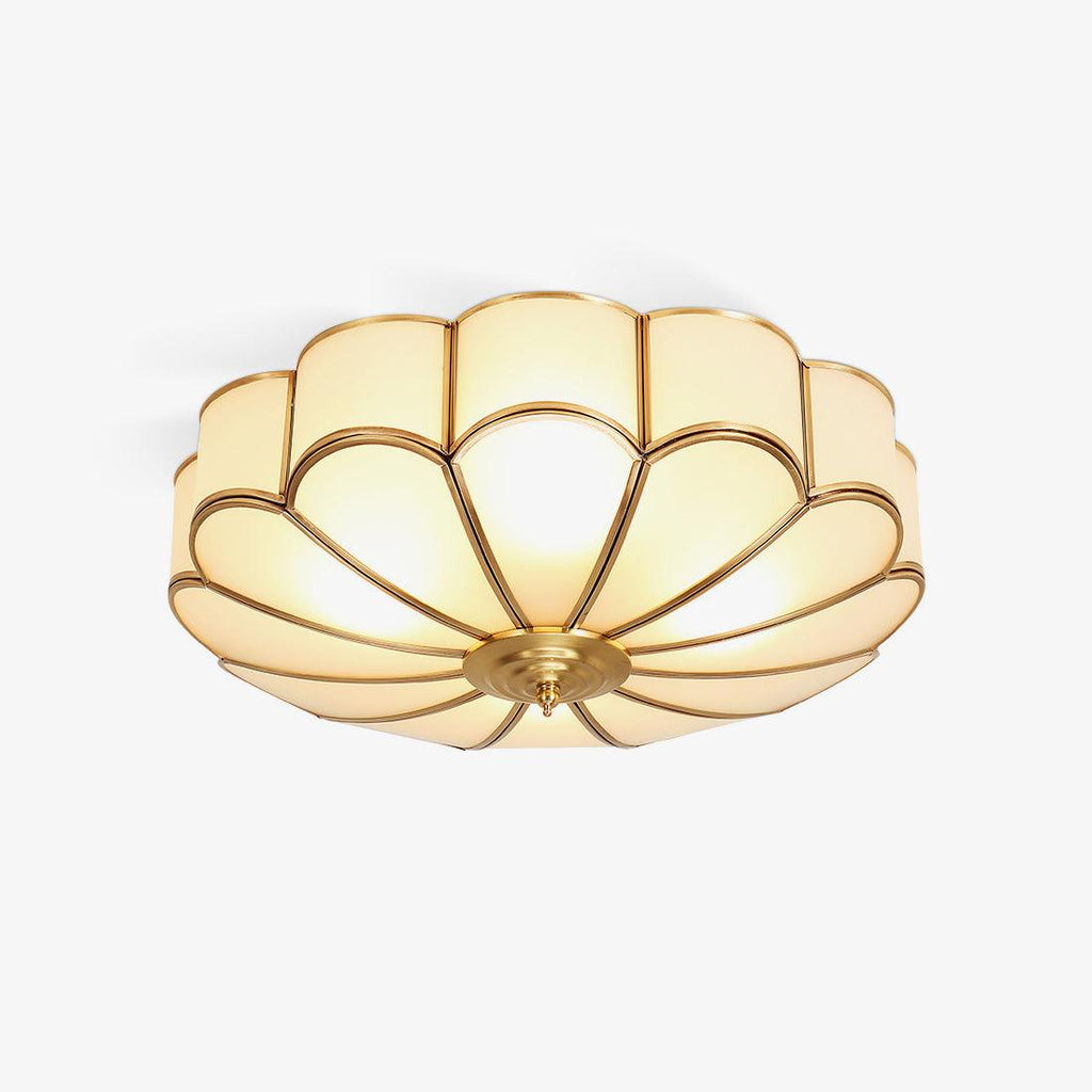 Lustra Plafonnier Forme de Fleur en Verre Laiton - Neutralighting