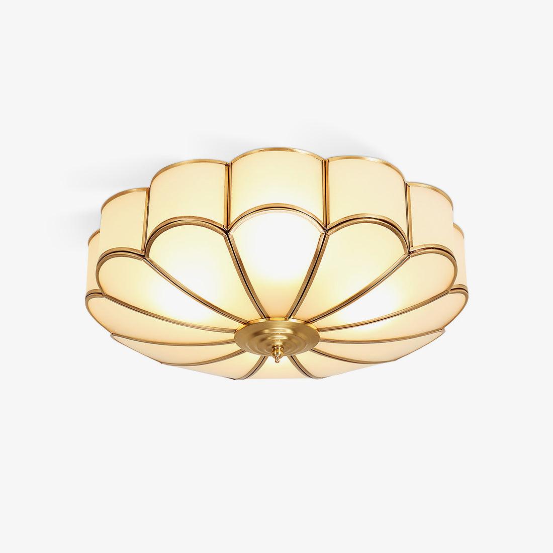 Lustra Plafonnier Forme de Fleur en Verre Laiton - Neutralighting