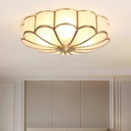 Lustra Plafonnier Forme de Fleur en Verre Laiton - Neutralighting