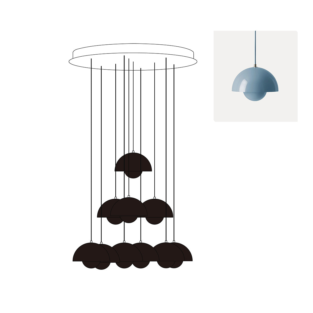 Flowerpot Chandelier - Neutralighting