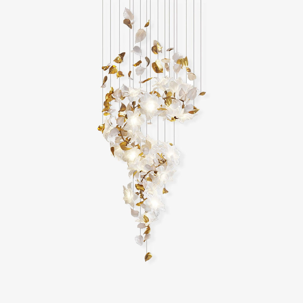 Araeos Chandelier en Laiton Fleurs Volantes et Papillons - Neutralighting