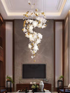 Araeos Chandelier en Laiton Fleurs Volantes et Papillons - Neutralighting