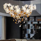 Araeos Chandelier en Laiton Fleurs Volantes et Papillons - Neutralighting