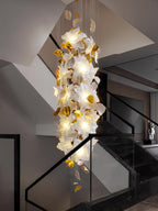 Araeos Chandelier en Laiton Fleurs Volantes et Papillons - Neutralighting