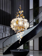 Araeos Chandelier en Laiton Fleurs Volantes et Papillons - Neutralighting