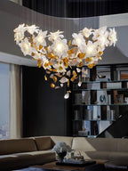 Araeos Chandelier en Laiton Fleurs Volantes et Papillons - Neutralighting