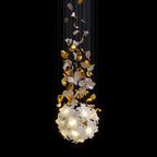 Araeos Chandelier en Laiton Fleurs Volantes et Papillons - Neutralighting