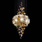 Araeos Chandelier en Laiton Fleurs Volantes et Papillons - Neutralighting