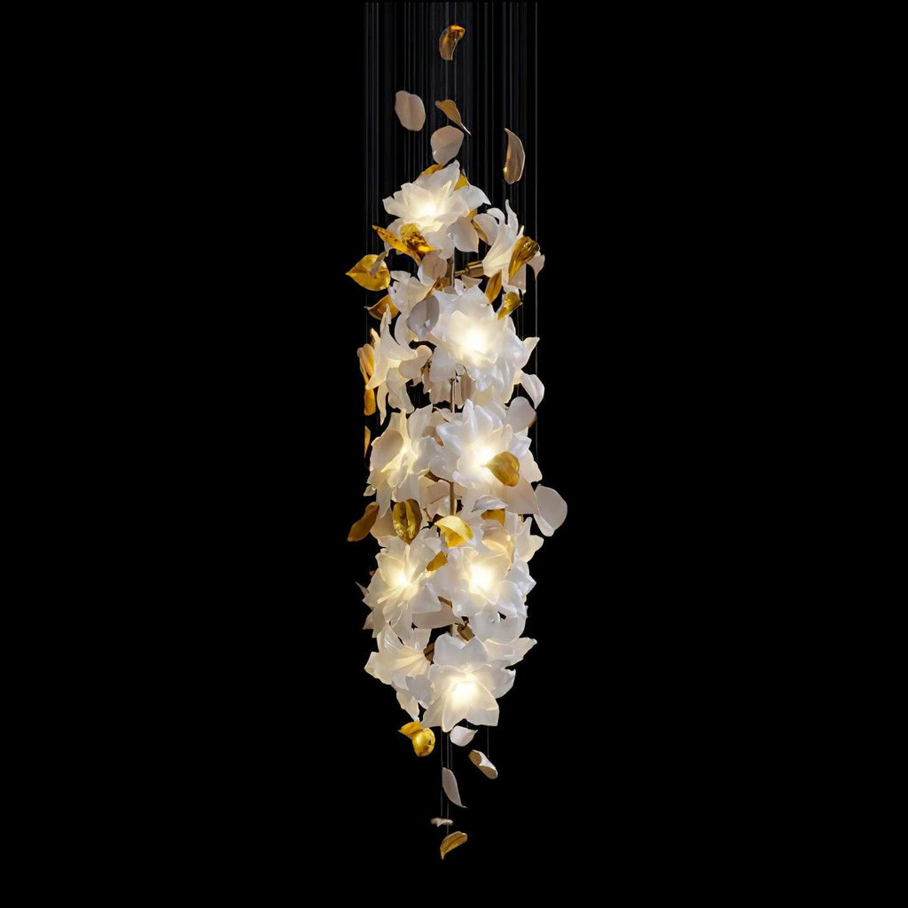 Araeos Chandelier en Laiton Fleurs Volantes et Papillons - Neutralighting