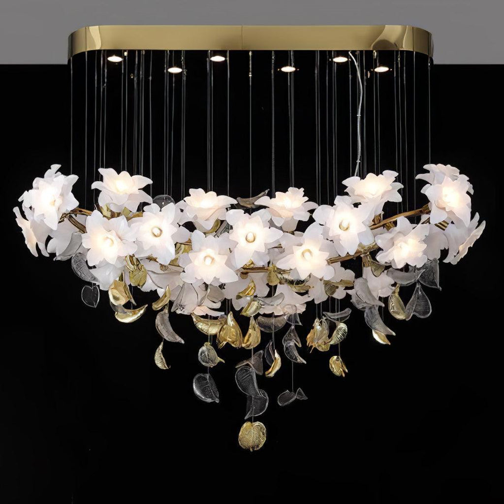 Araeos Chandelier en Laiton Fleurs Volantes et Papillons - Neutralighting
