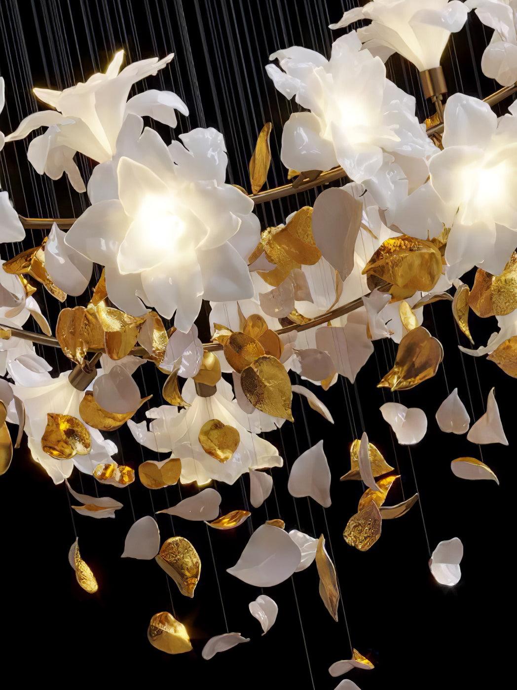 Araeos Chandelier en Laiton Fleurs Volantes et Papillons - Neutralighting