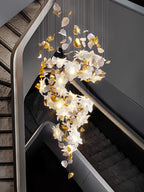 Araeos Chandelier en Laiton Fleurs Volantes et Papillons - Neutralighting