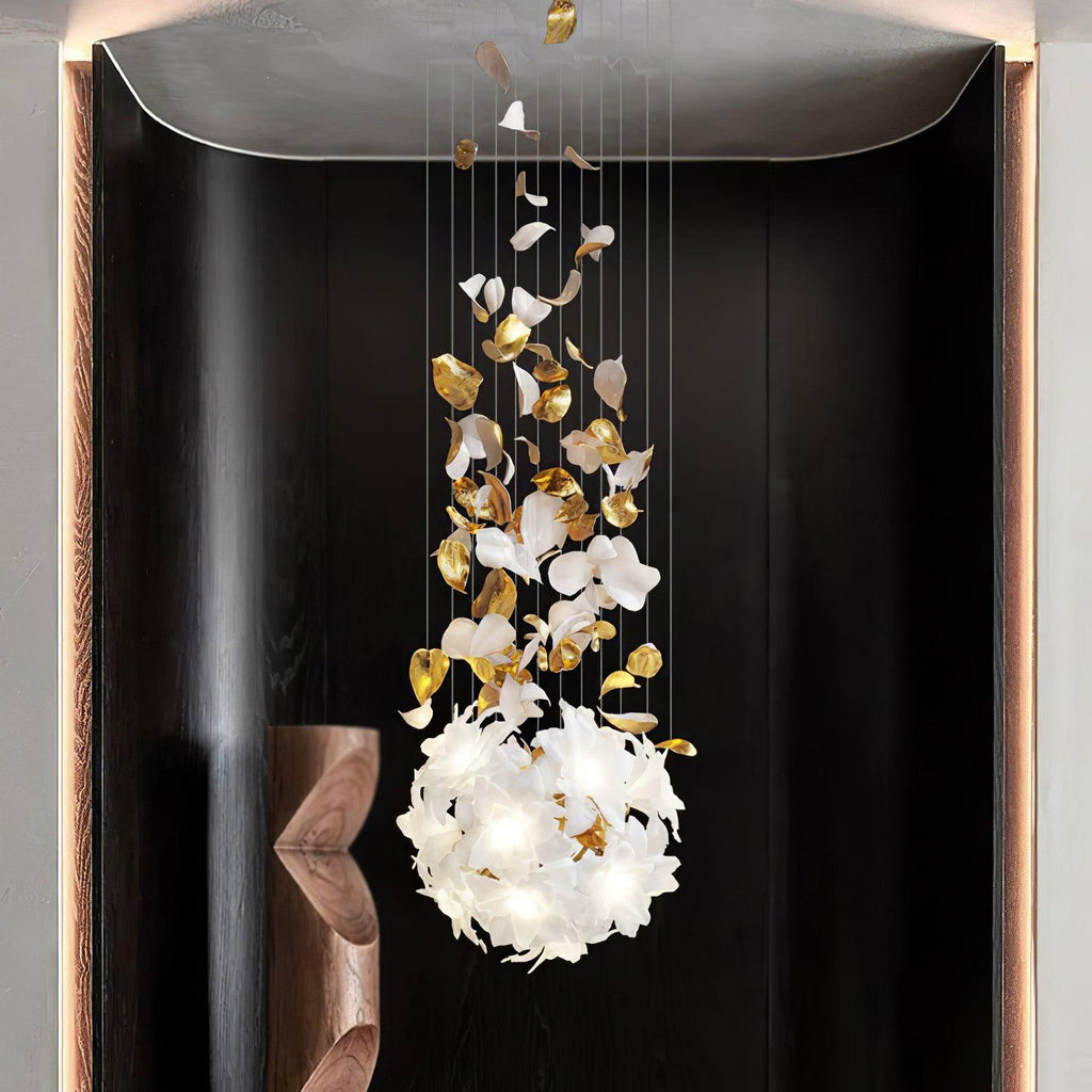 Araeos Chandelier en Laiton Fleurs Volantes et Papillons - Neutralighting