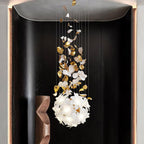 Araeos Chandelier en Laiton Fleurs Volantes et Papillons - Neutralighting