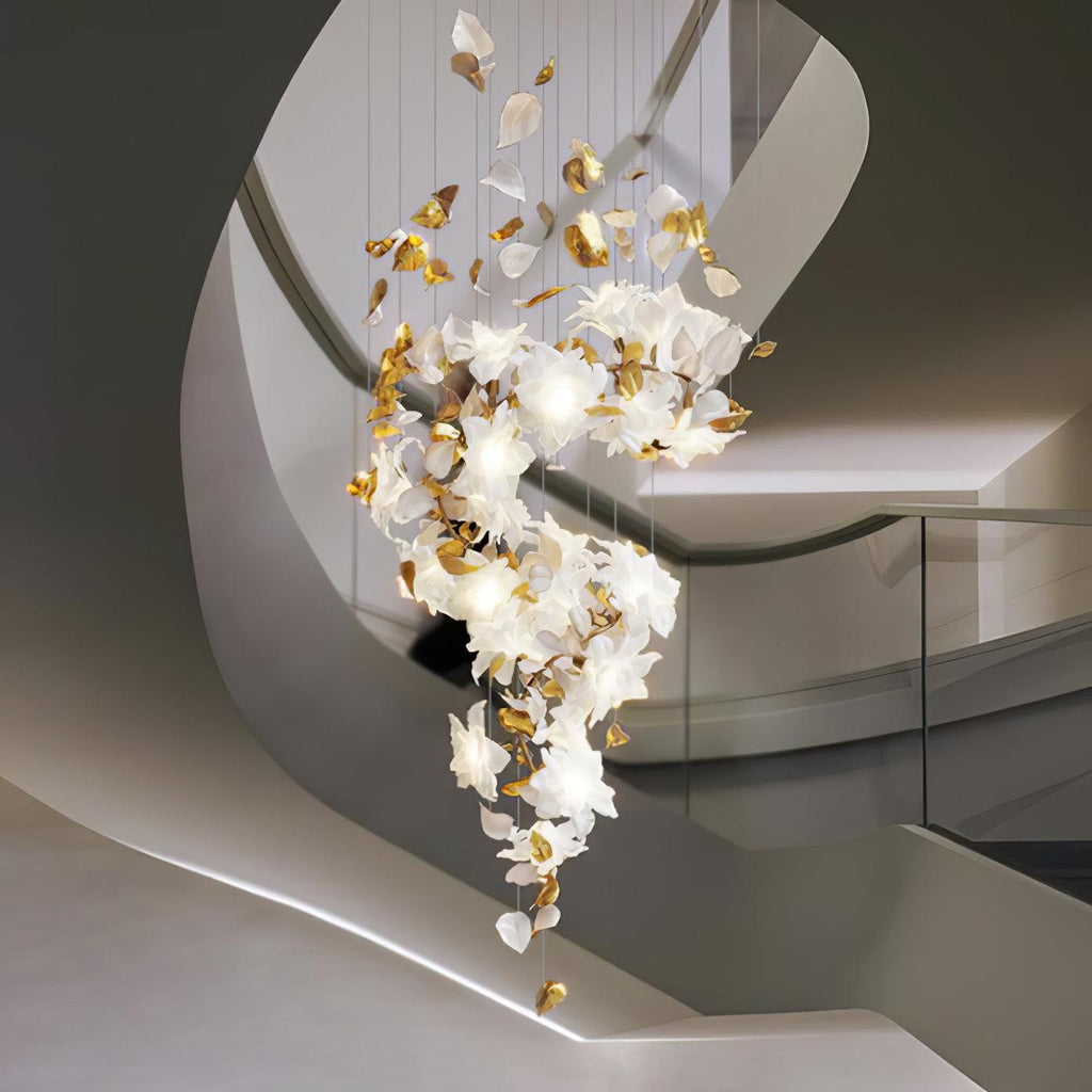 Araeos Chandelier en Laiton Fleurs Volantes et Papillons - Neutralighting
