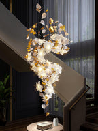 Araeos Chandelier en Laiton Fleurs Volantes et Papillons - Neutralighting