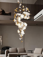 Araeos Chandelier en Laiton Fleurs Volantes et Papillons - Neutralighting
