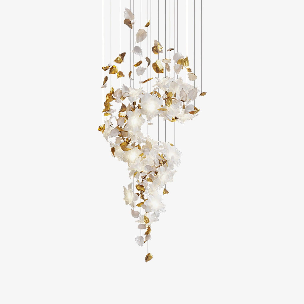 Araeos Chandelier en Laiton Fleurs Volantes et Papillons - Neutralighting