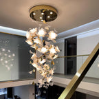 Araeos Chandelier en Laiton Fleurs Volantes et Papillons - Neutralighting