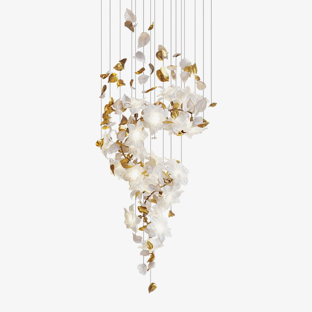 Araeos Chandelier en Laiton Fleurs Volantes et Papillons - Neutralighting