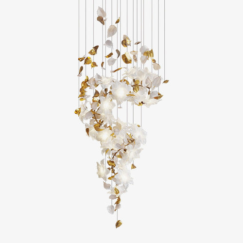 Araeos Chandelier en Laiton Fleurs Volantes et Papillons - Neutralighting