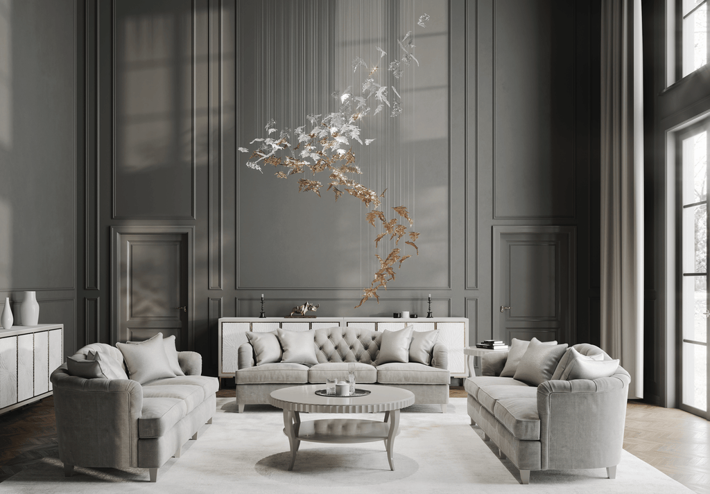 Cosolion Lustre en Verre Clair Ambre en Forme d'Oiseau - Neutralighting