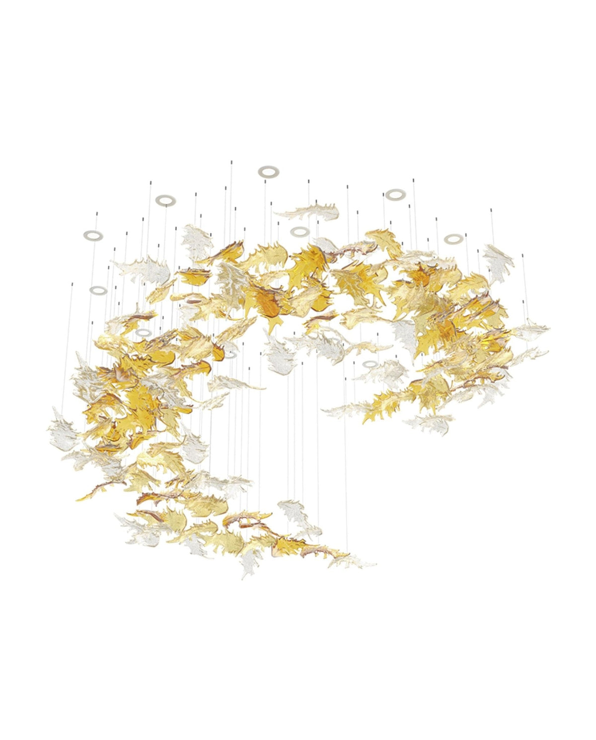 Cosolion Lustre en Verre Clair Ambre en Forme d'Oiseau - Neutralighting
