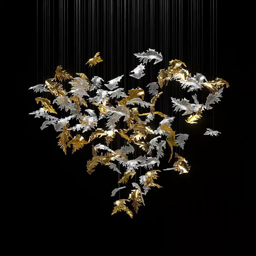 Cosolion Lustre en Verre Clair Ambre en Forme d'Oiseau - Neutralighting