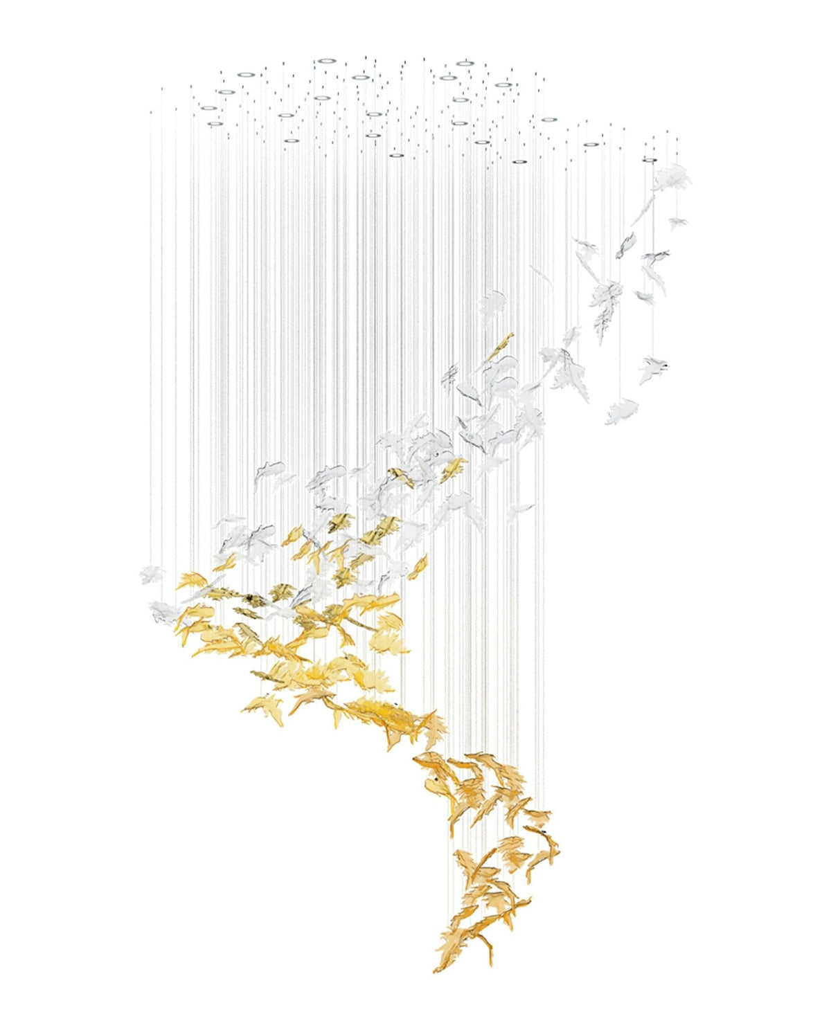 Cosolion Lustre en Verre Clair Ambre en Forme d'Oiseau - Neutralighting