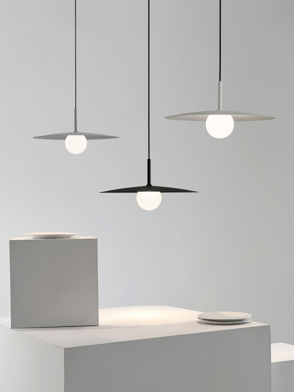 Lustra Suspension Lampe Abat-jour Plat pour Salon - Neutralighting