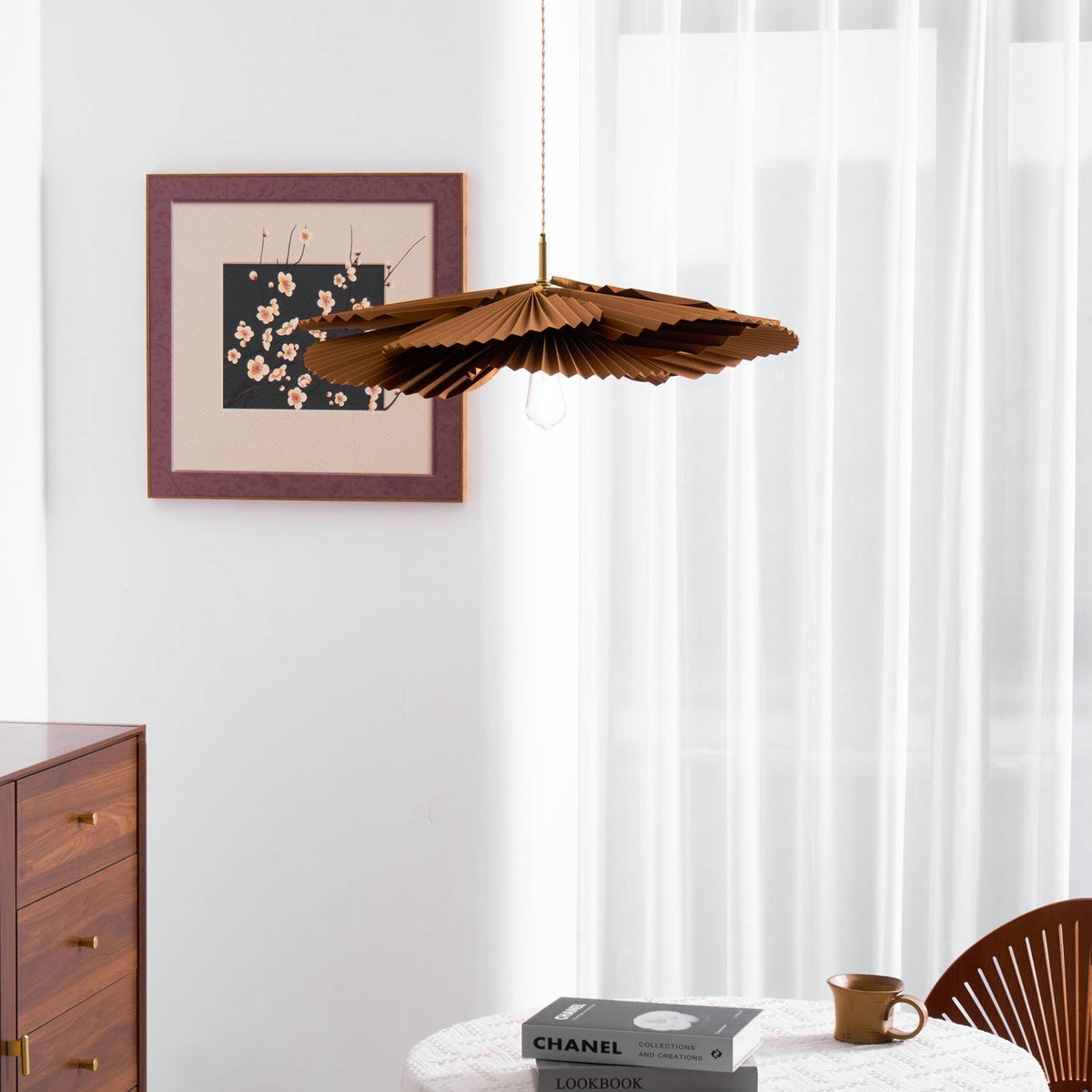 Lustra Suspension Lampe Feuille de Lotus en Papier Pliée Florale - Neutralighting