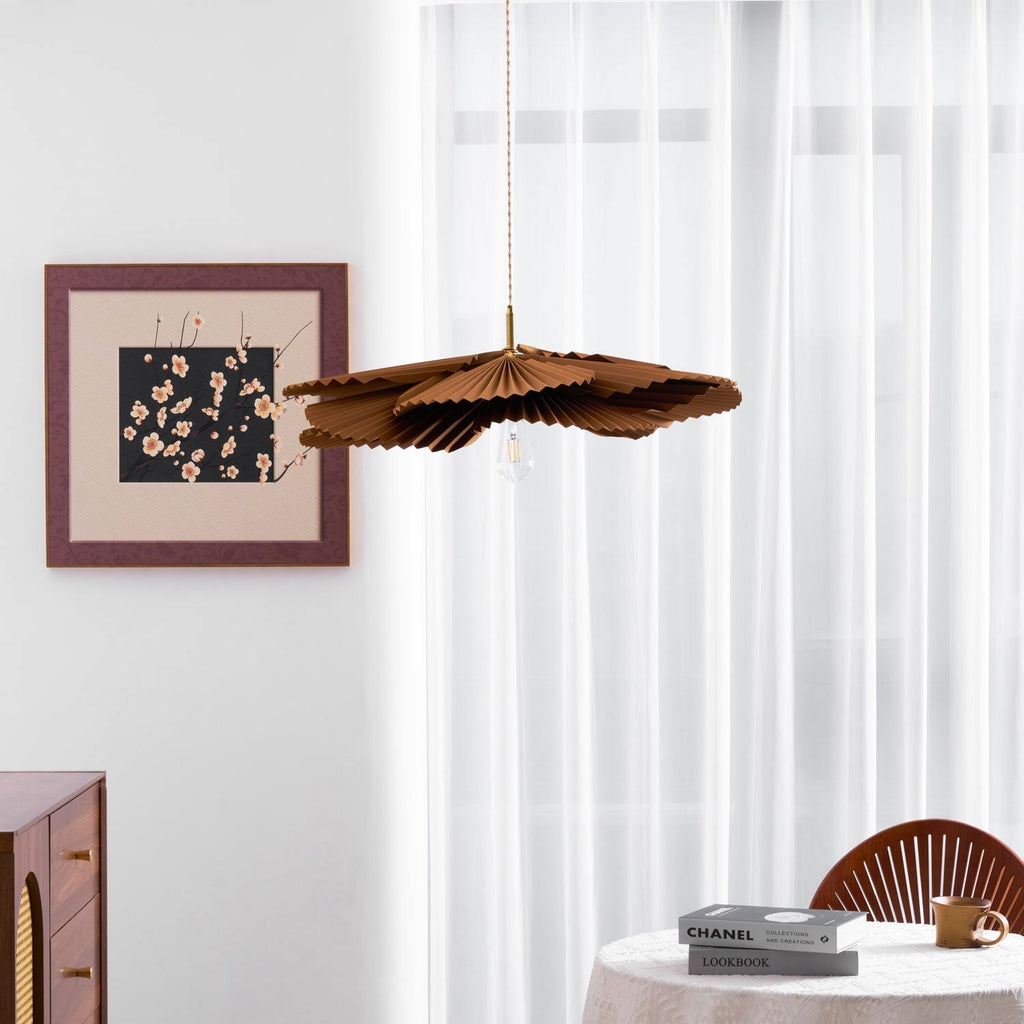 Lustra Suspension Lampe Feuille de Lotus en Papier Pliée Florale - Neutralighting
