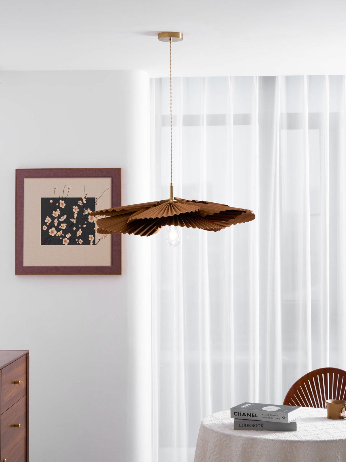 Lustra Suspension Lampe Feuille de Lotus en Papier Pliée Florale - Neutralighting