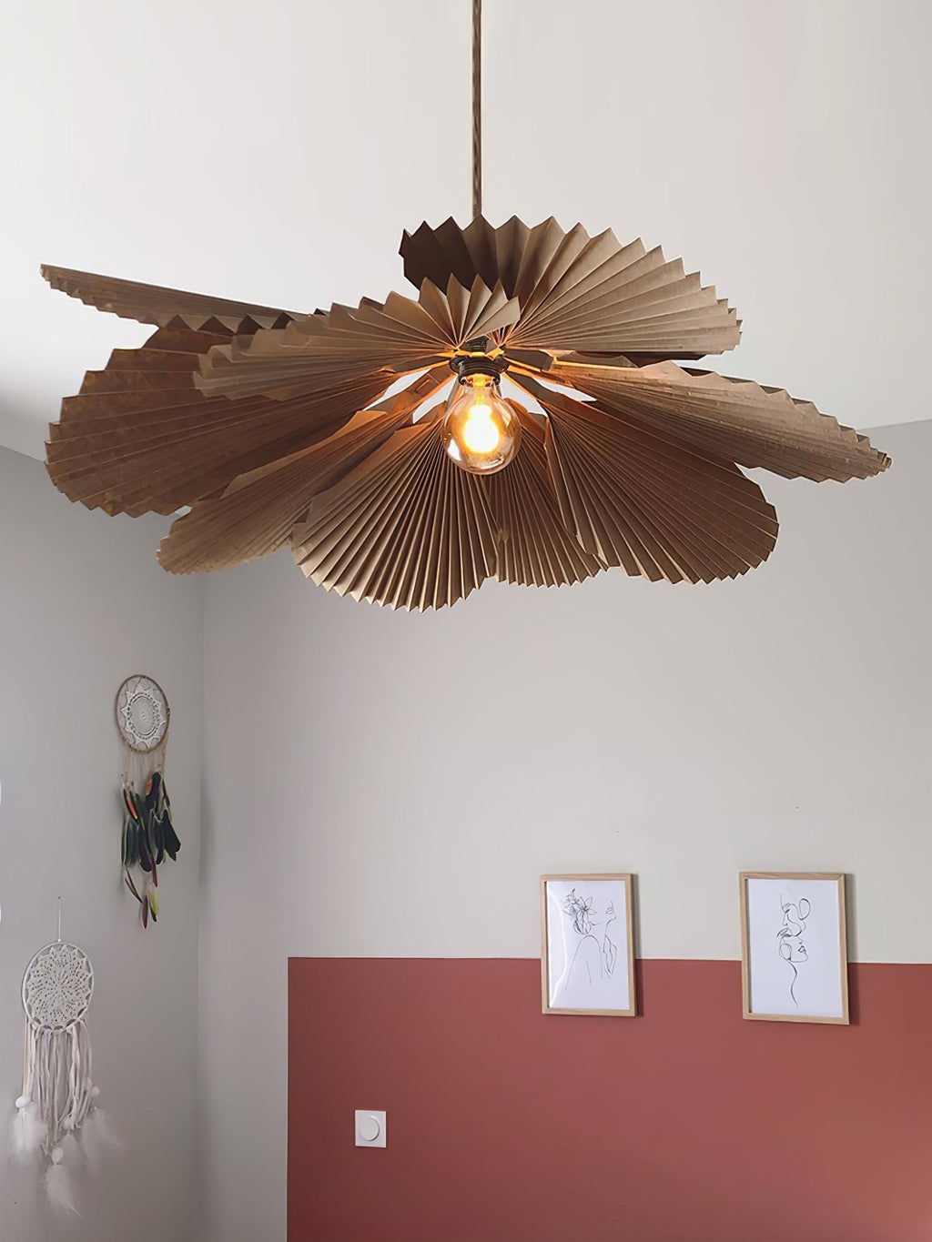 Lustra Suspension Lampe Feuille de Lotus en Papier Pliée Florale - Neutralighting