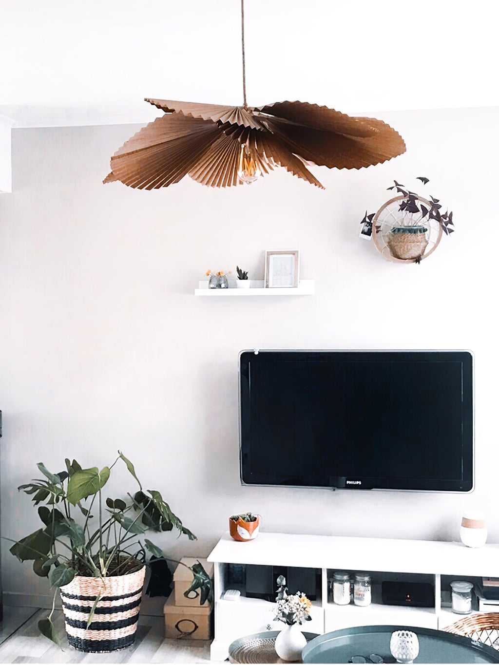 Lustra Suspension Lampe Feuille de Lotus en Papier Pliée Florale - Neutralighting