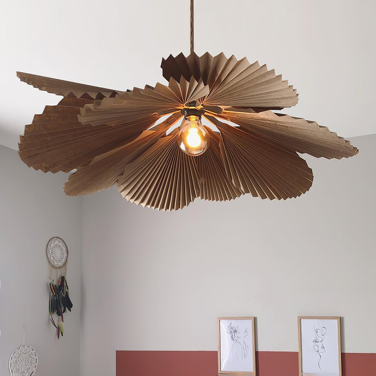 Lustra Suspension Lampe Feuille de Lotus en Papier Pliée Florale - Neutralighting