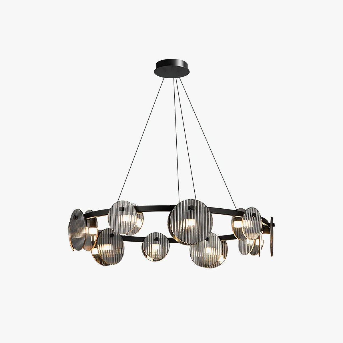Lustra Chandelier en Verre Fumé et Noir - Neutralighting